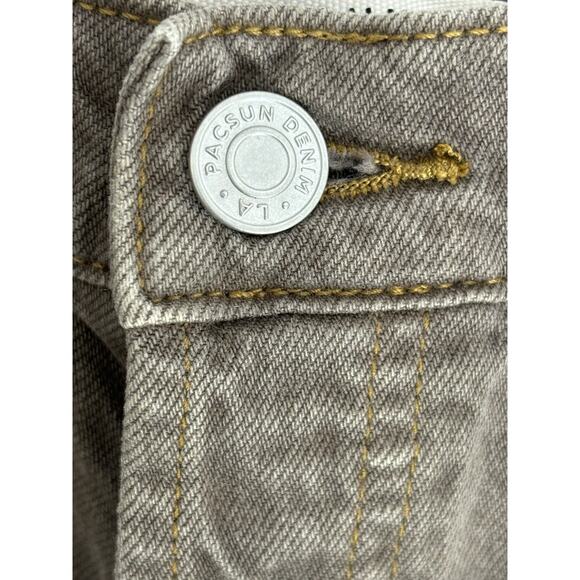 PacSun Vintage High Rise Brown Button Fly Frayed Hem Cutoff Shorts Size 27 - Picture 11 of 12